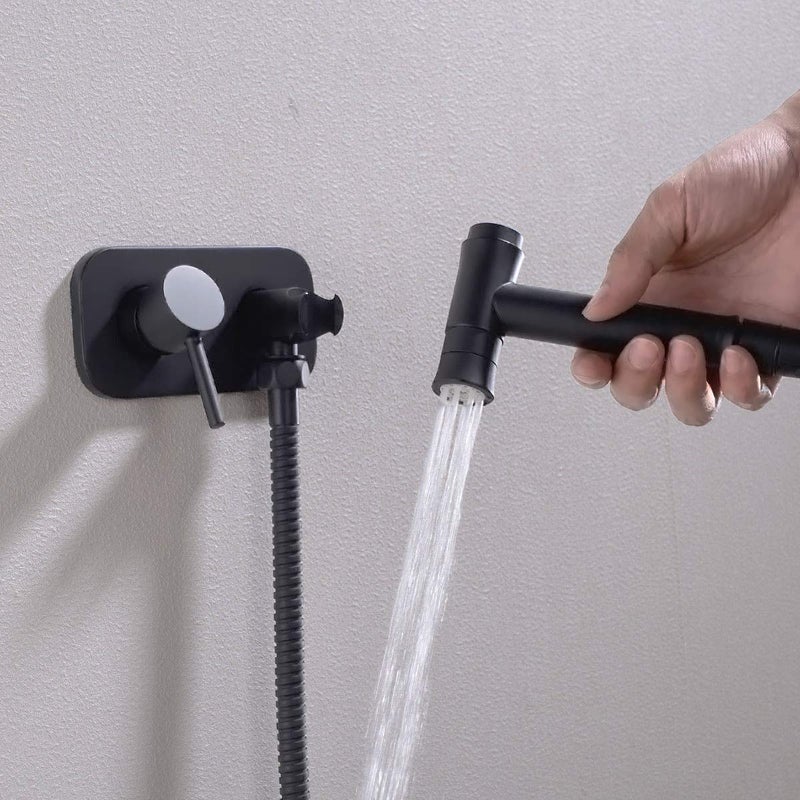 TRUSTMI Toilet Concealed Hot and Cold Bidet Spray Set 2 Function Hand Held Sprayer Shattaf Bathroom Attachment,Black - Image 3